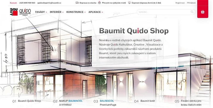 Unikátní webový portál Baumit Quido Shop