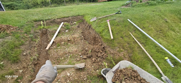 Schody na zahradě z betonových bloků a palisád -> část 37.