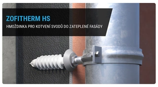 ZOFITHERM HS hmoždinka pro kotvení svodů do zateplené fasády.