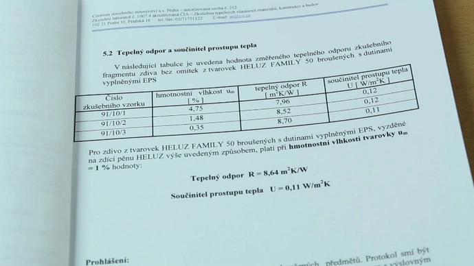 Mají cihly HELUZ opravdu parametry uváděné v katalogu?