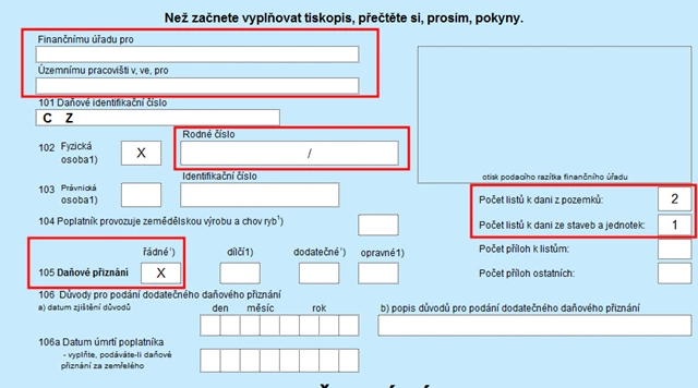 Jak vyplnit přiznání k dani z nemovitosti – podrobný návod a formuláře ke stažení