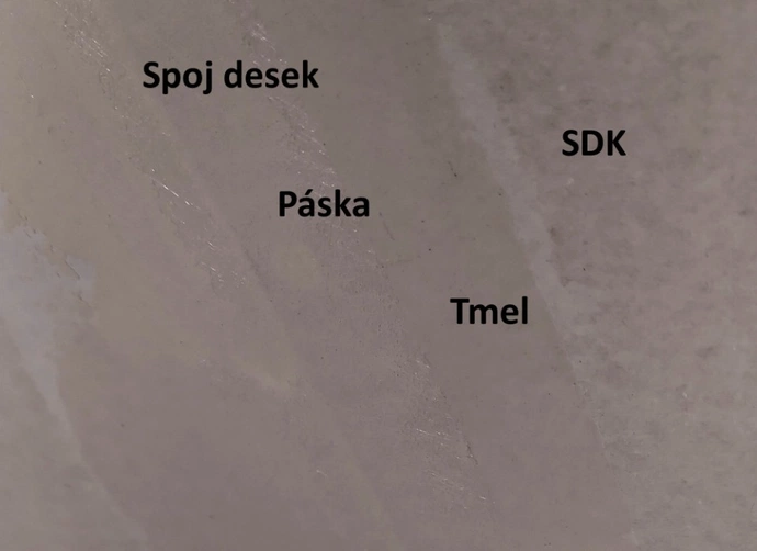 Finišování omítek a SDK v přízemí